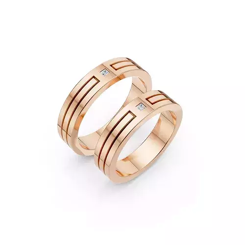 Minimalist Wedding Couple Bands 