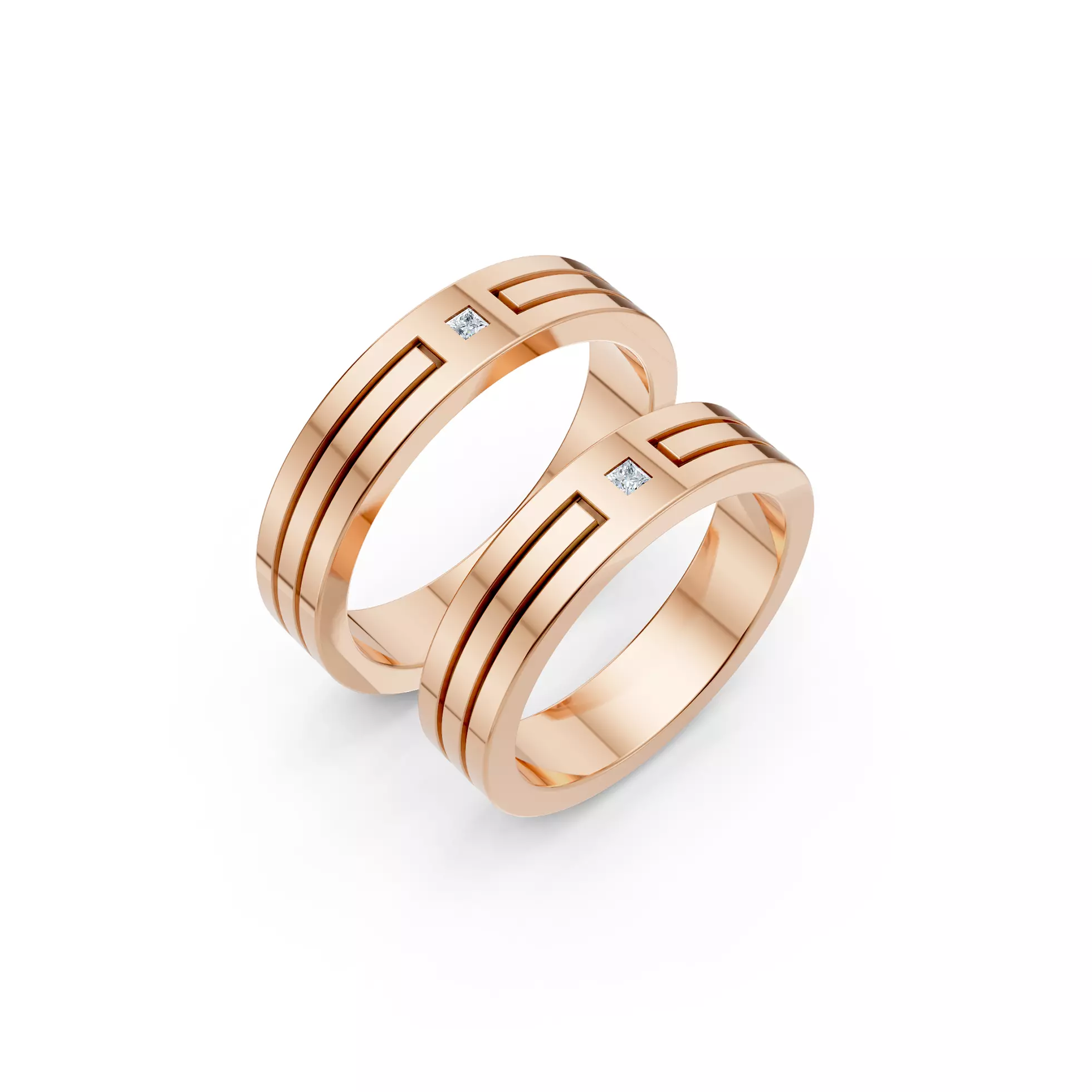 Minimalist Wedding Couple Bands 3D print model
