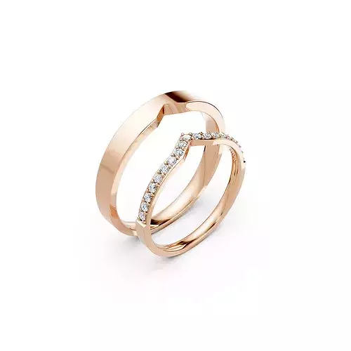 His Her Wedding Couple Bands 