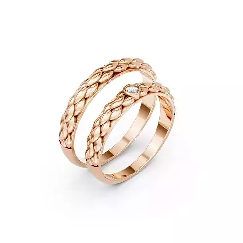 Woven Wire Wedding Couple Bands 