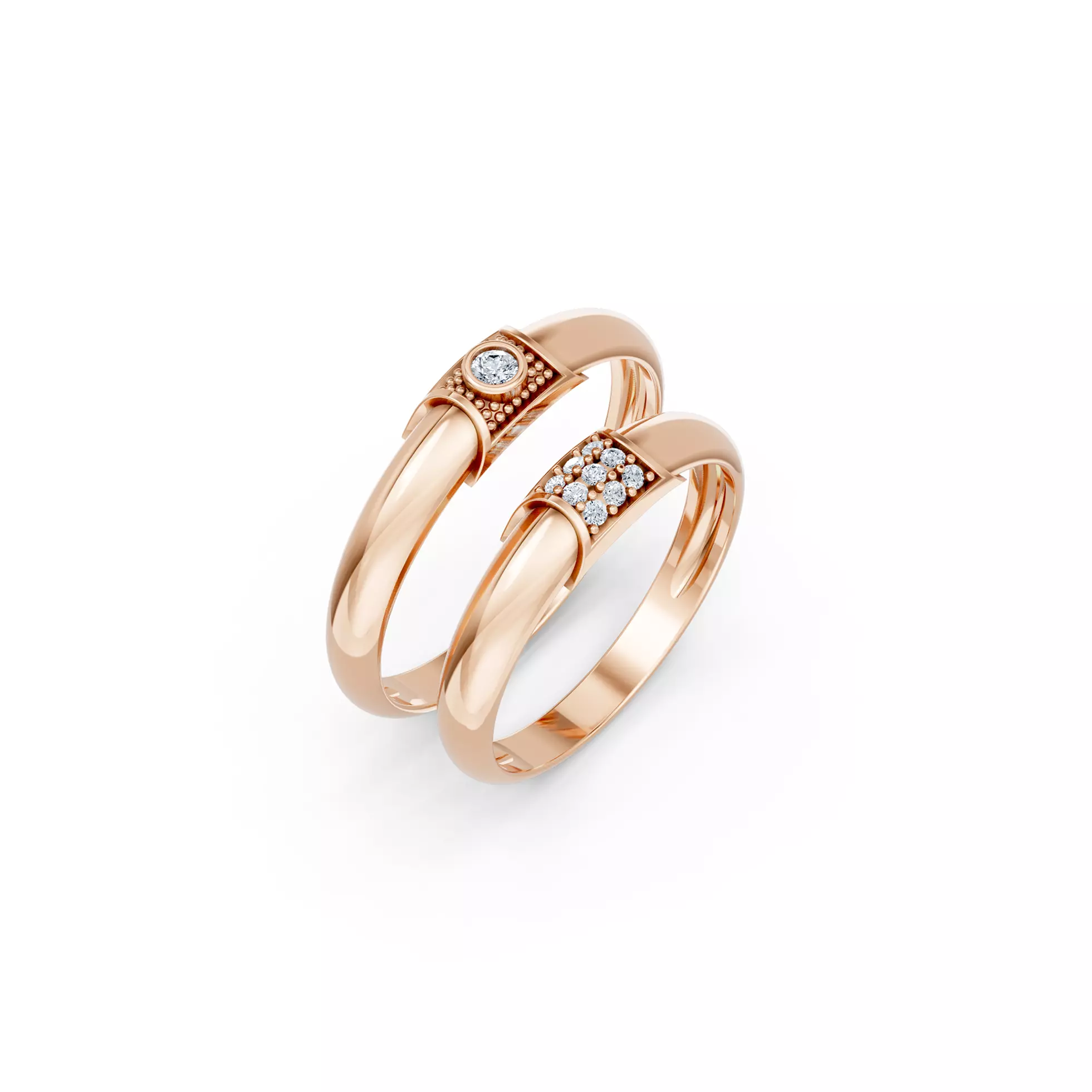 Charming Wedding Couple Bands 3D print model