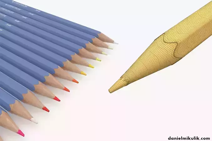 HD Color Pencil Pack 3D model