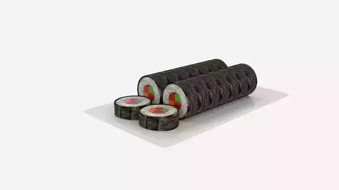 Sushi Roll Sliced Low-poly 3D model