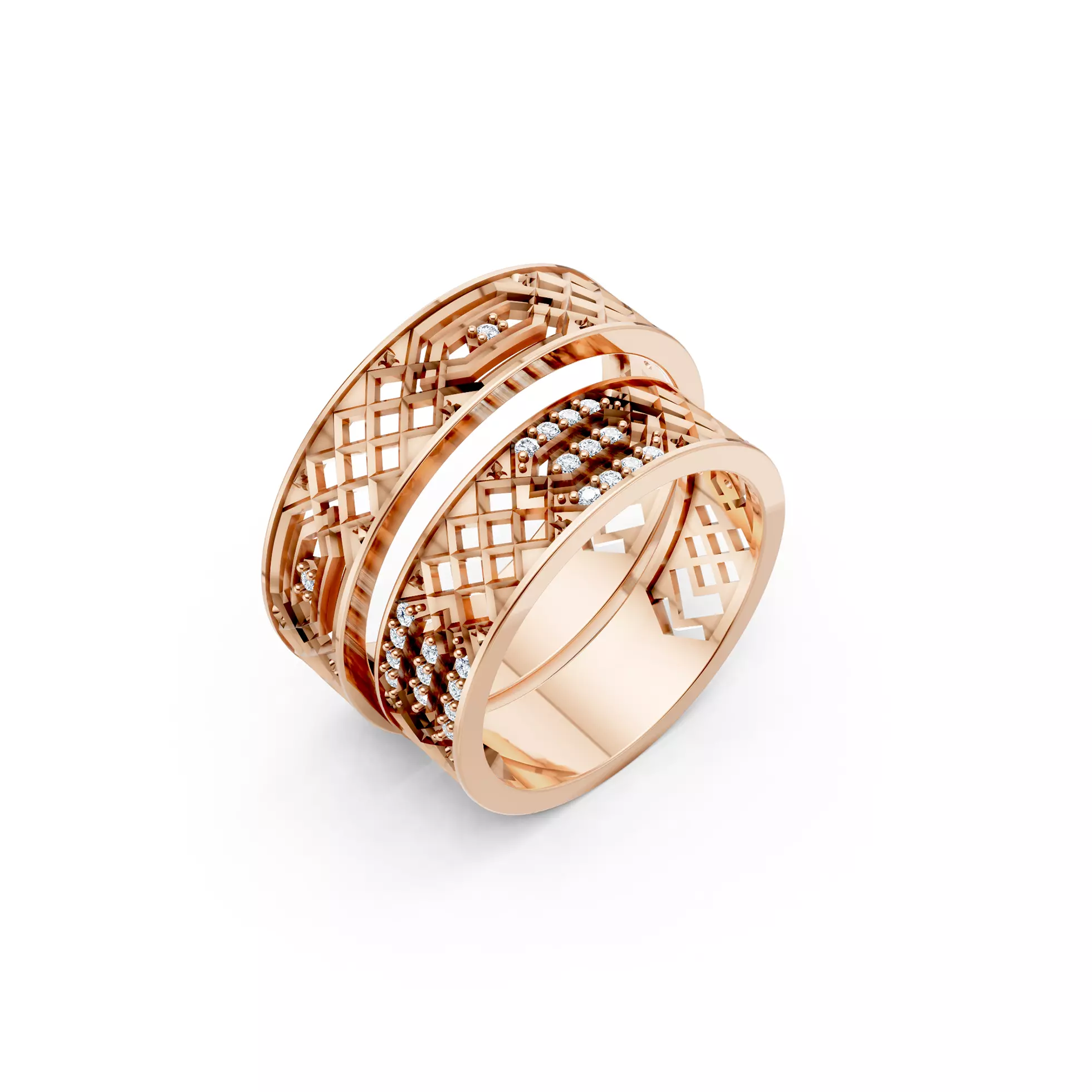 Wire Mesh Wedding Couple Bands 3D print model