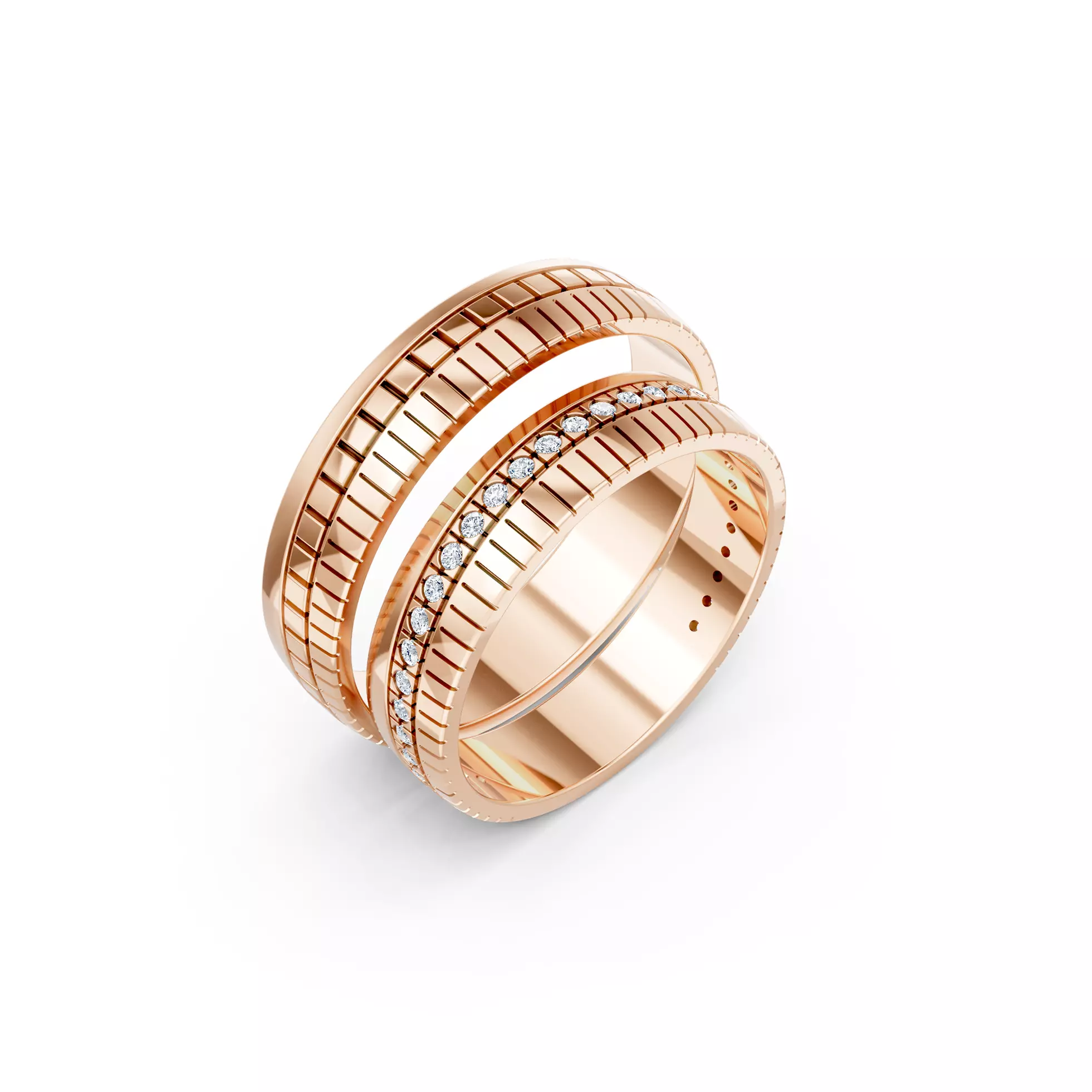 Hinged Wedding Couple Bands 3D print model