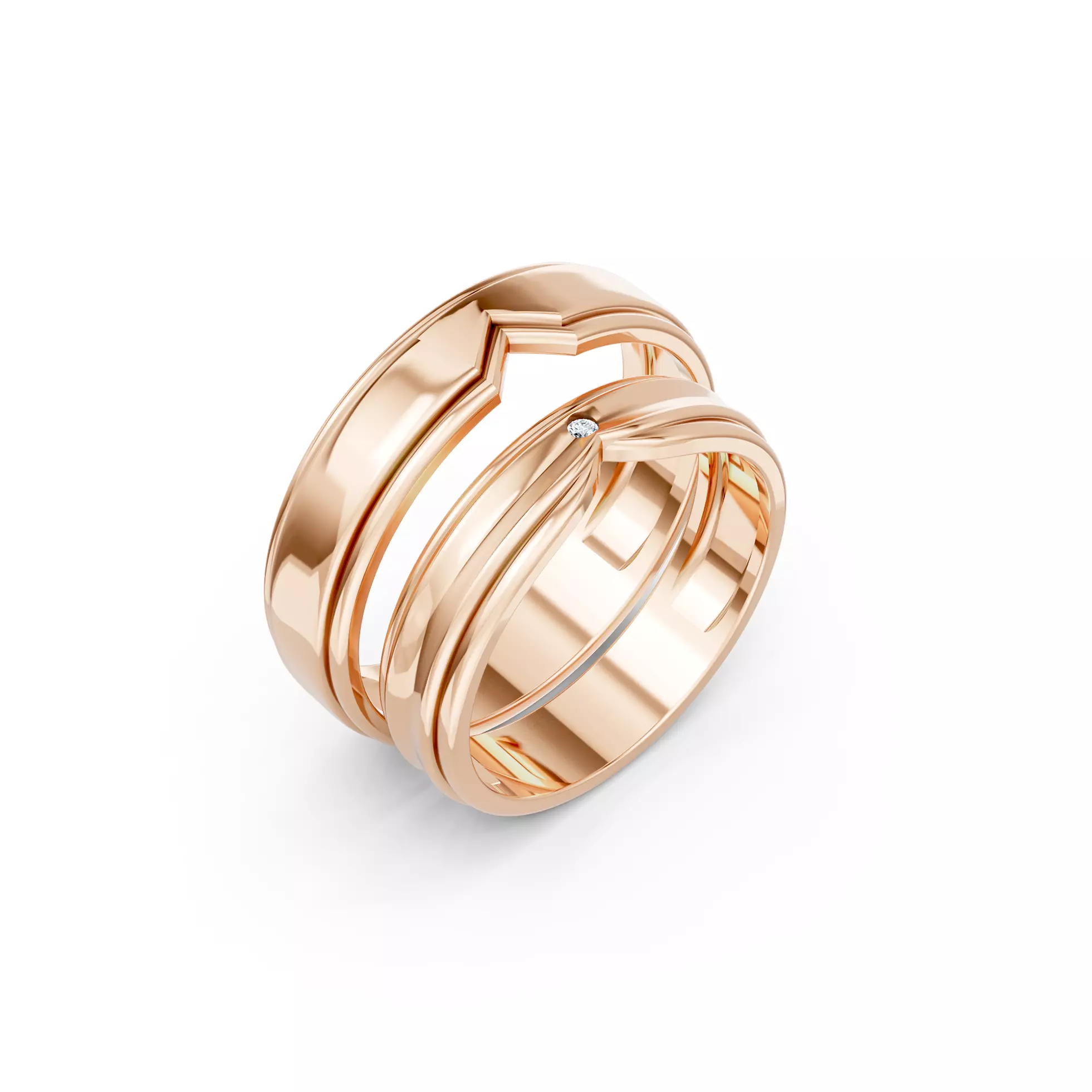 Edge Wedding Couple Bands 3D print model