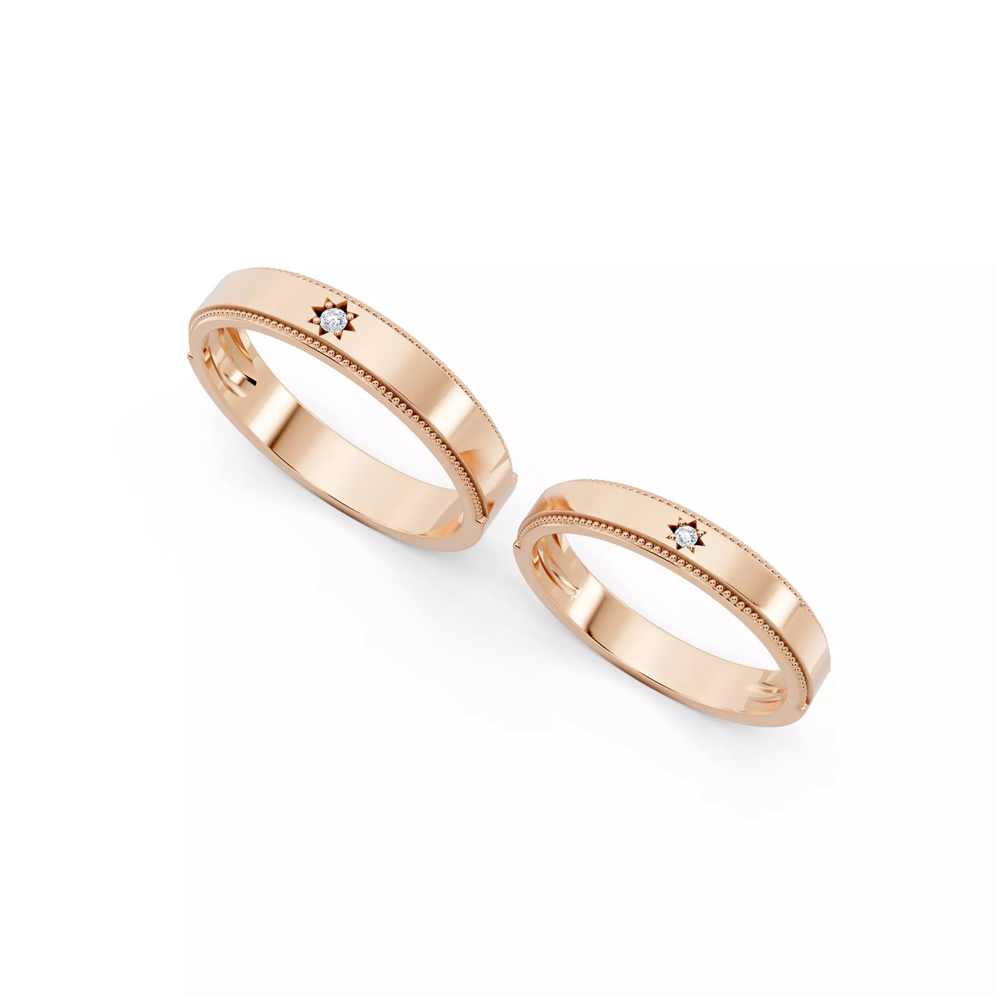 Minimalist Ring Wedding Couple Bands 3D print model
