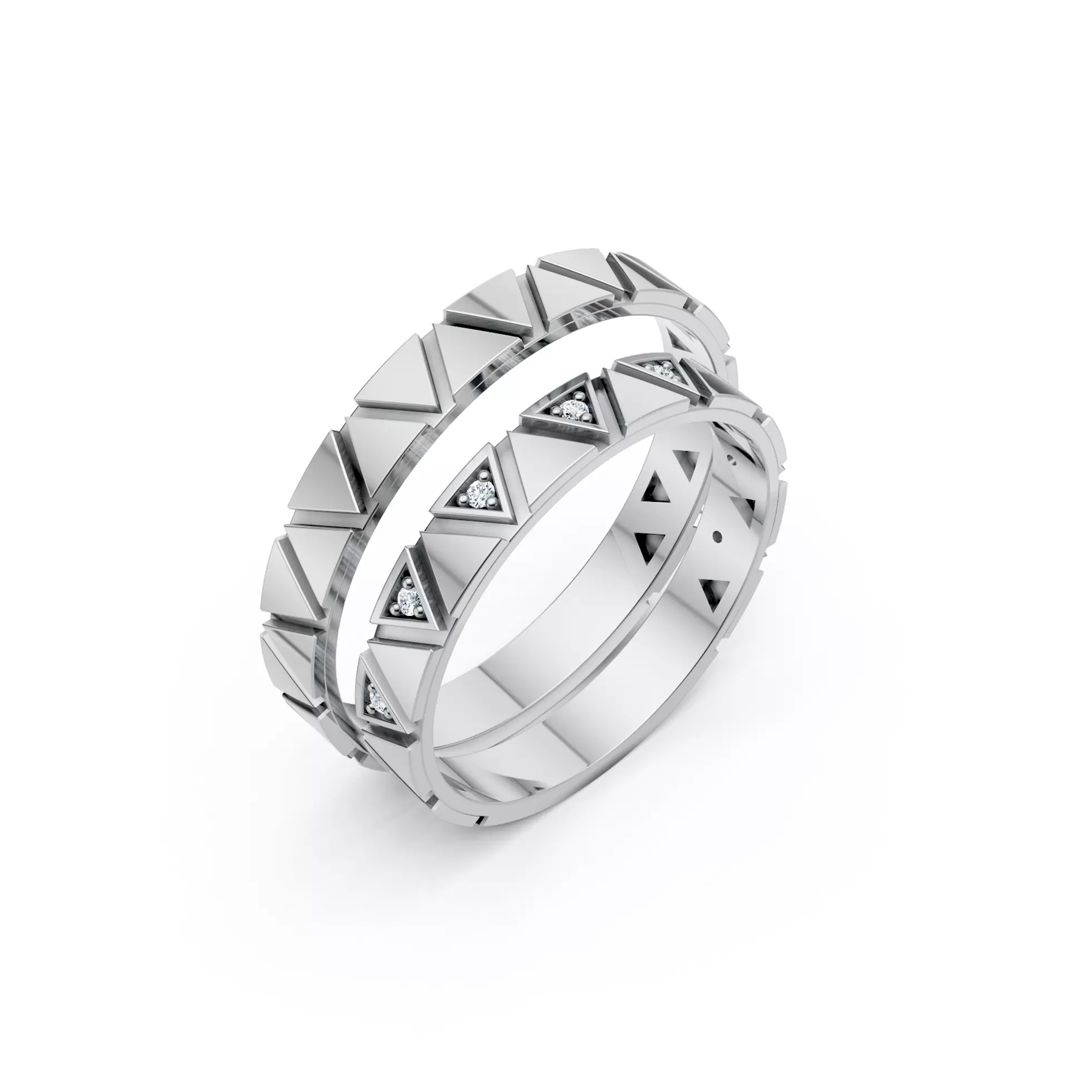 Triangular Wedding Couple Bands 3D print model