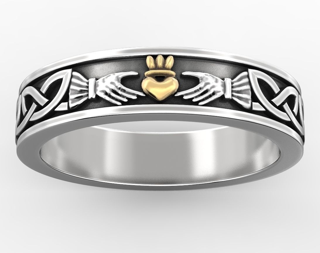 Ring with a heart symbol of love 14 3D print model_2