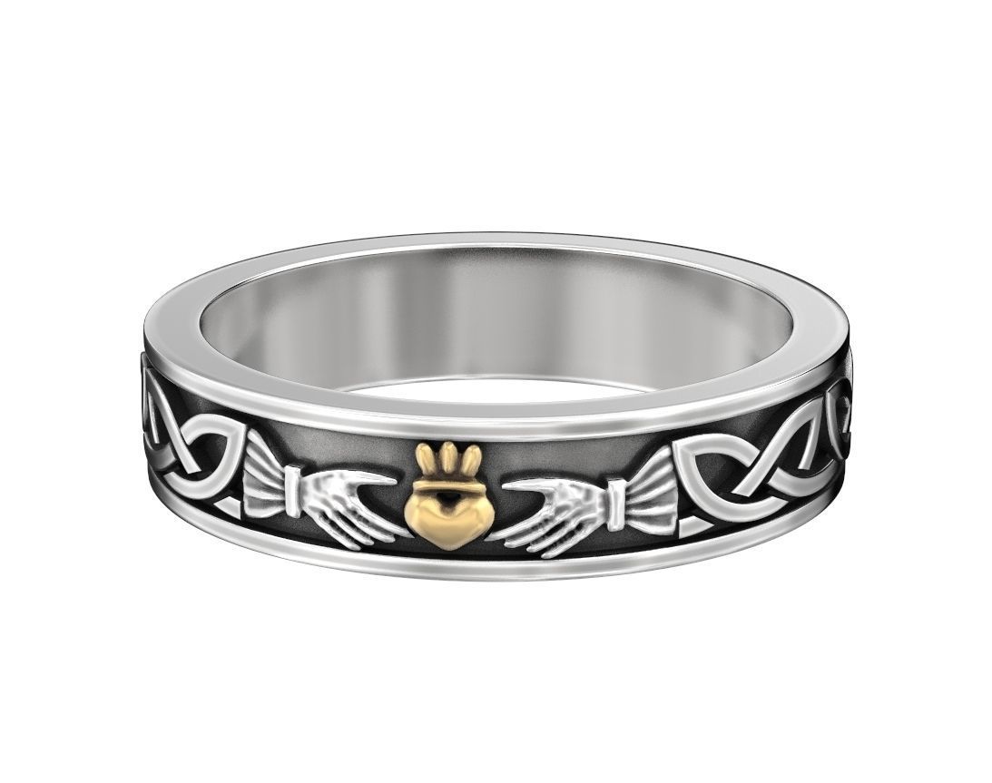 Ring with a heart symbol of love 14 3D print model_4