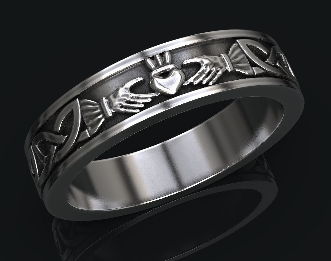 Ring with a heart symbol of love 14 3D print model_1