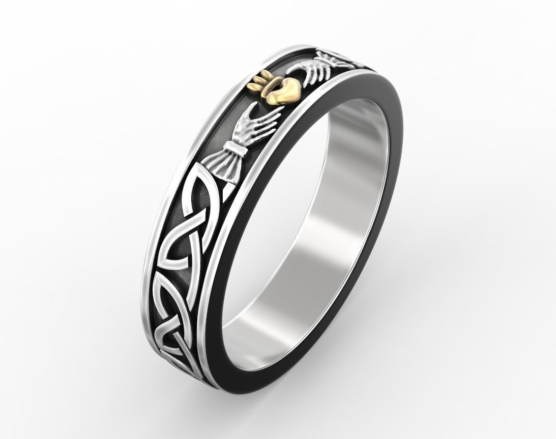 Ring with a heart symbol of love 14 3D print model_3