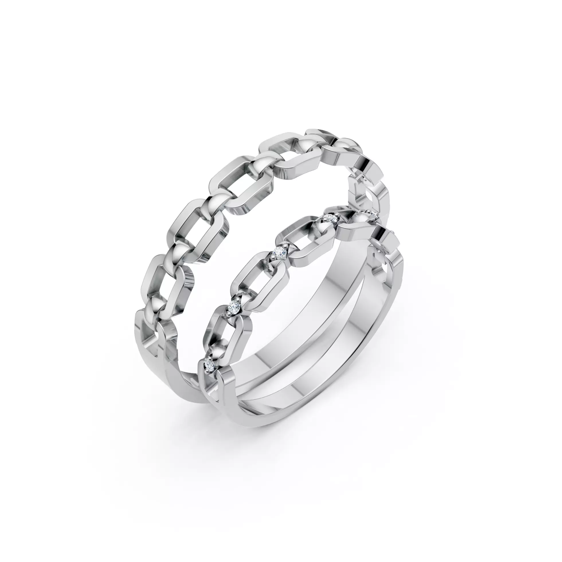 Chain Link Wedding Couple Bands 3D print model
