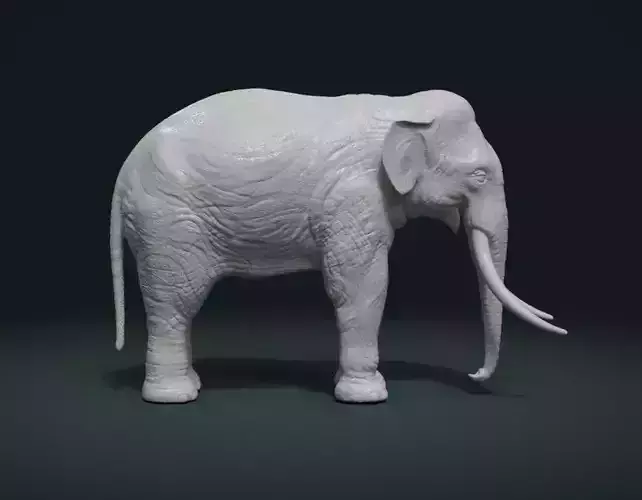 High poly elephant mammoth