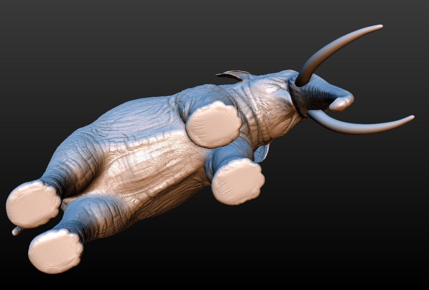 High poly elephant mammoth 3D print model_5