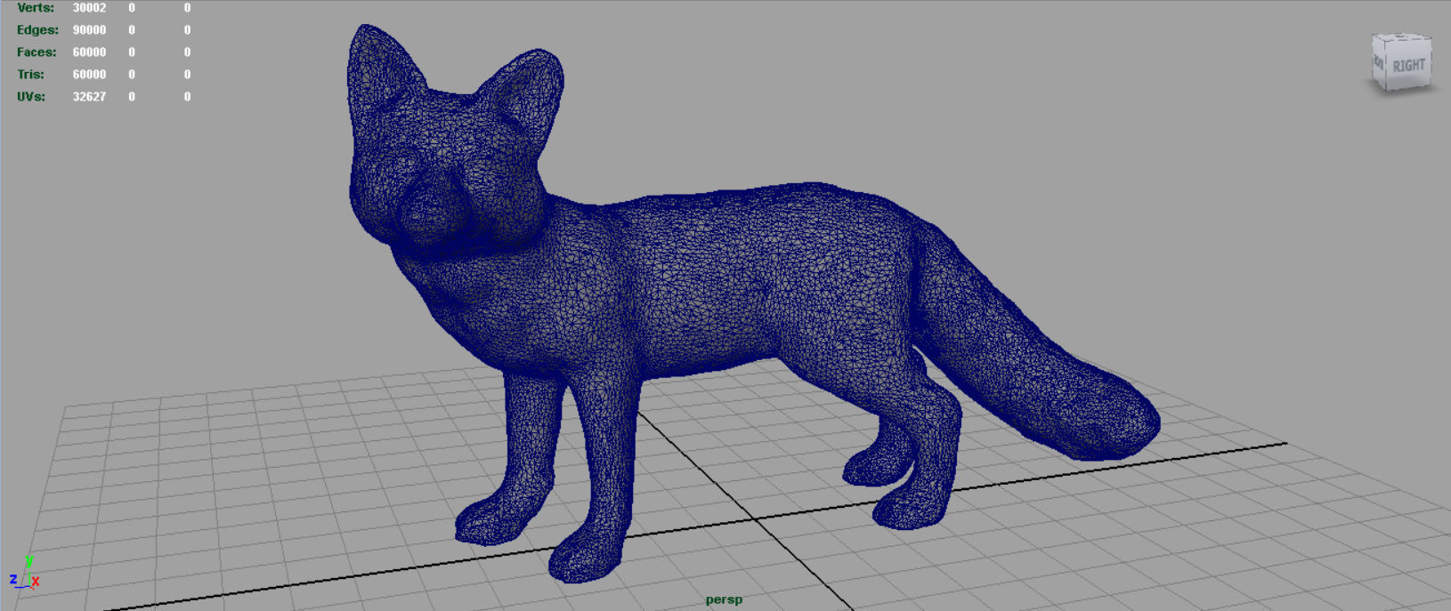 Realistic Fox Low-poly 3D model_5