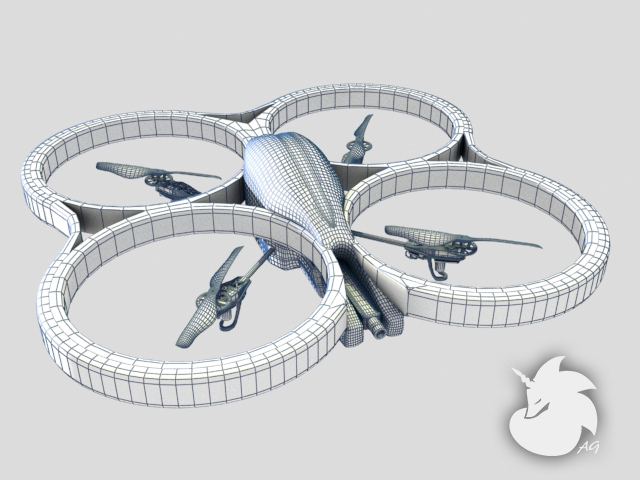 Parrot AR Drone 3D model_4