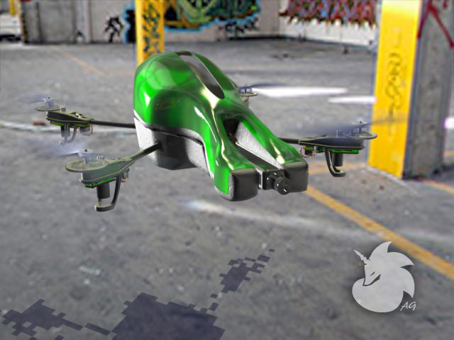 Parrot AR Drone 3D model_5