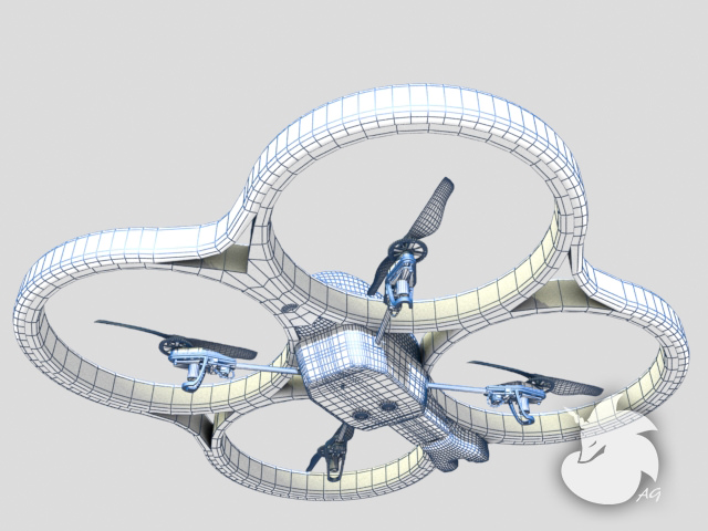 Parrot AR Drone 3D model_3