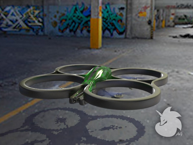 Parrot AR Drone 3D model_8