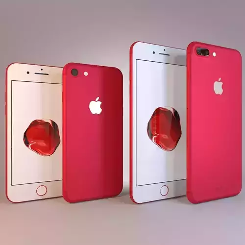 Apple Collection iPhone7 and 7 Plus RED Element 3D Ready