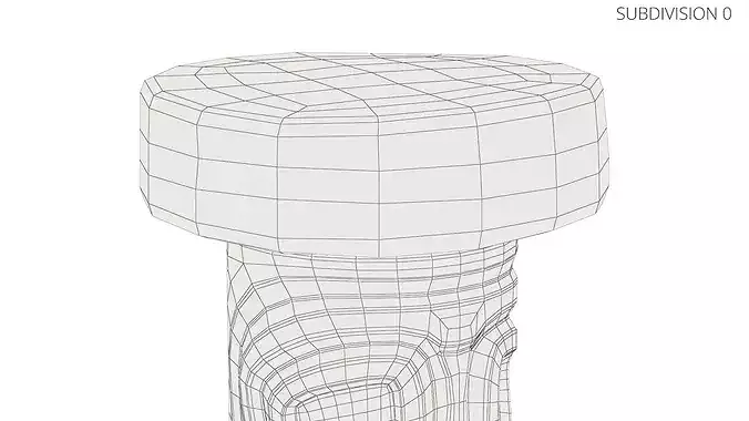 Grinning Tiki Bar Stool with Green Outline Multicolor 3D model 7
