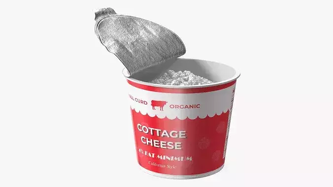 Bin of Cottage Cheese Open 3D model