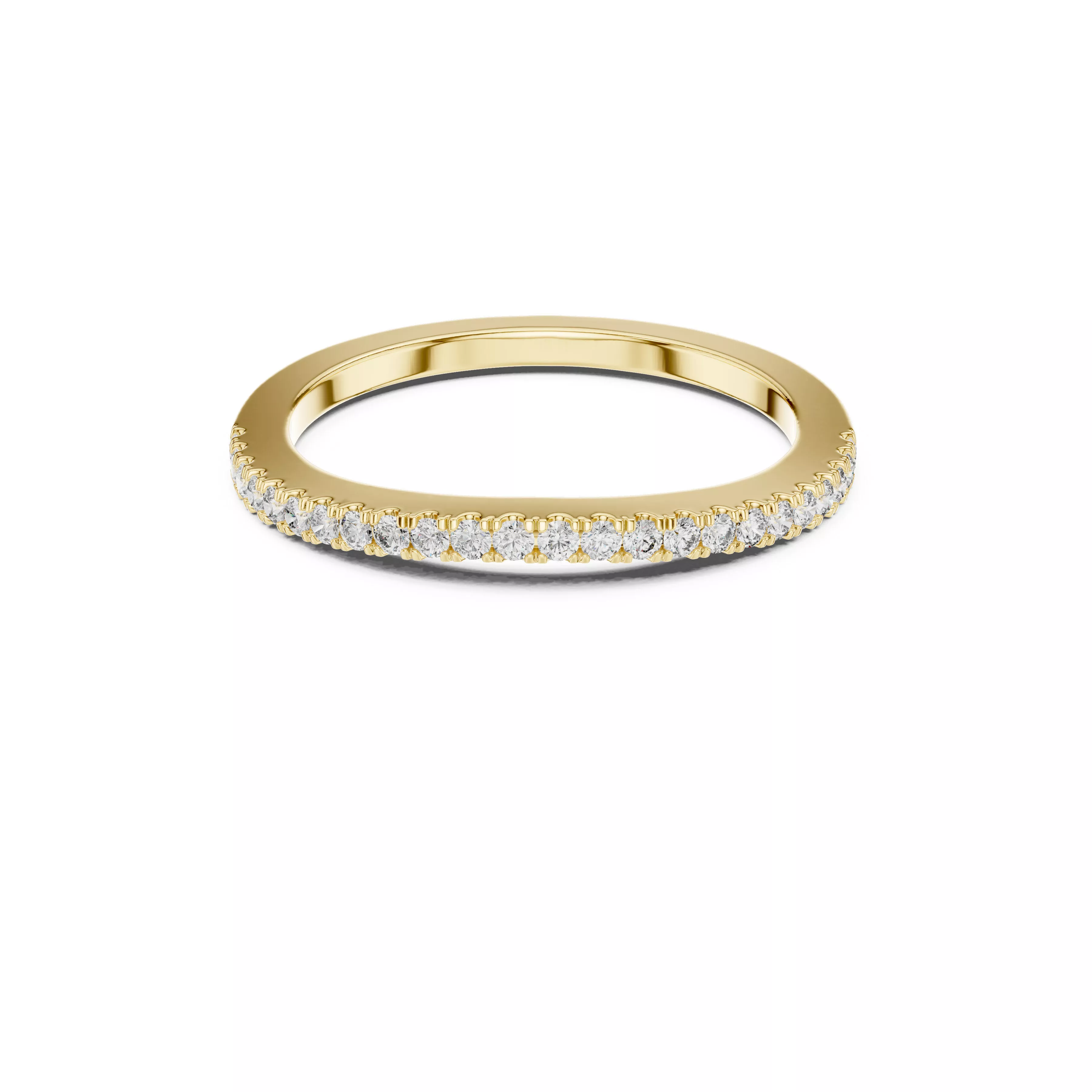 Diamond Eternity Wedding Band Half Eternity Pave Ring CAD 3D print model