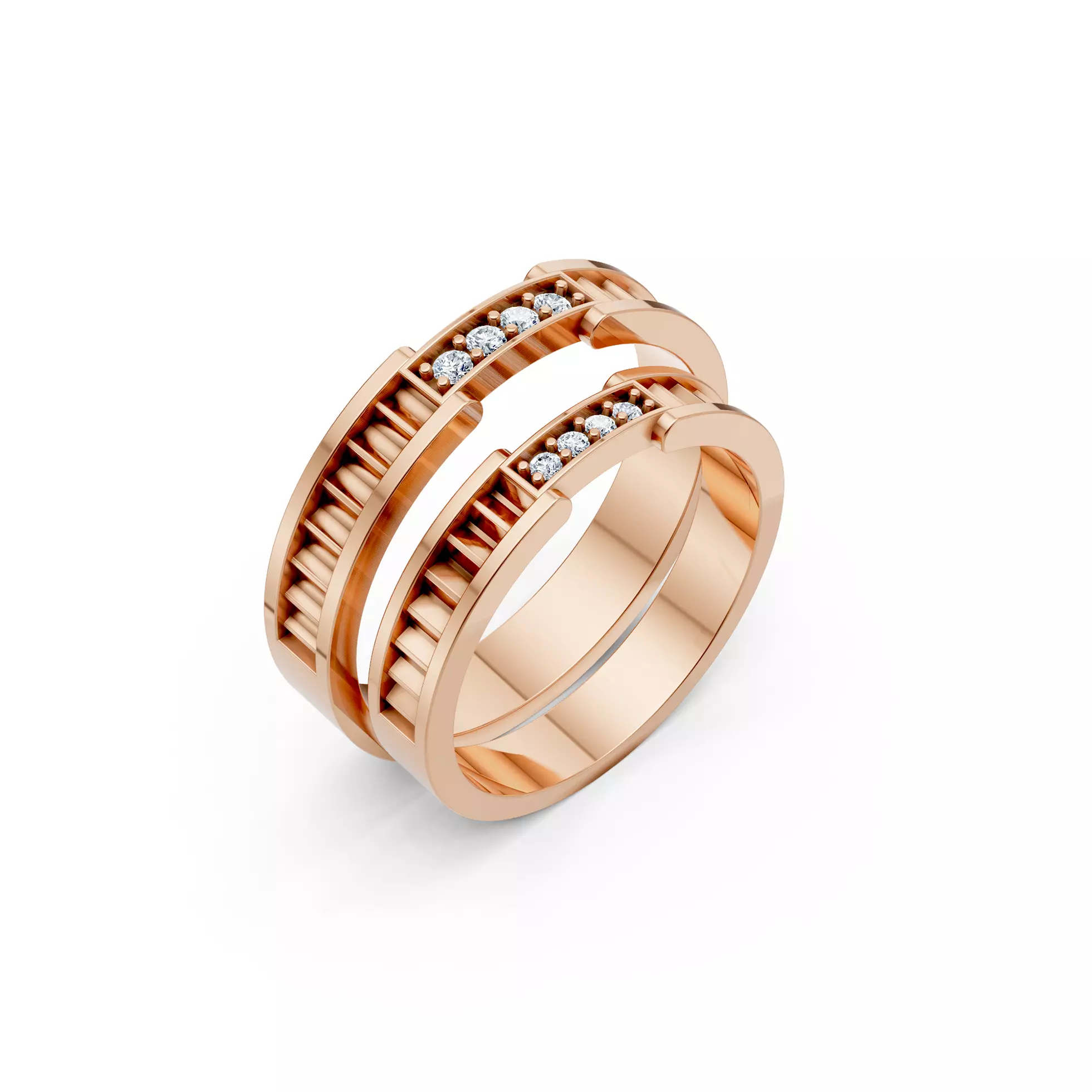 Hinged Wedding Couple Bands 3D print model