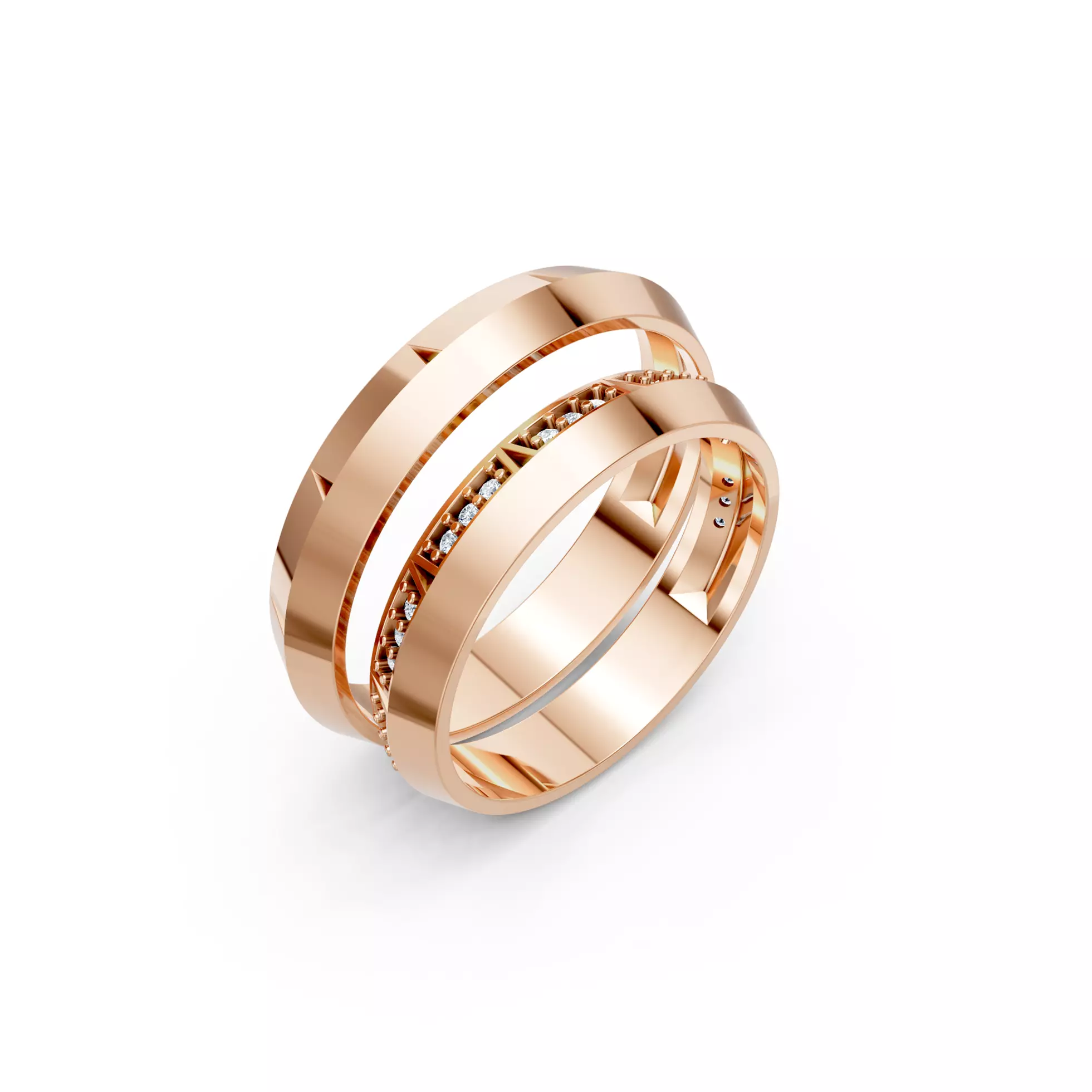 Edge Wedding Couple Bands 3D print model