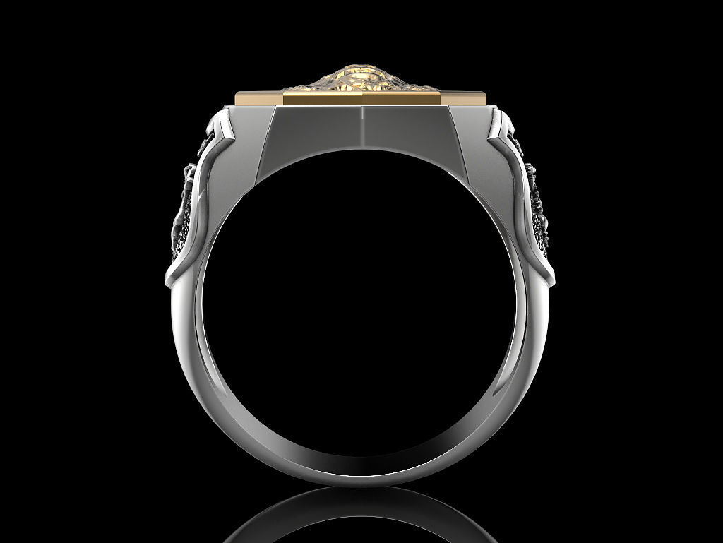 Men ring lion 3D print model_18