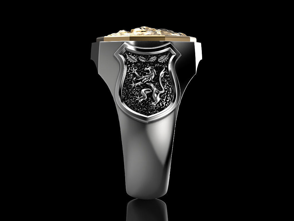 Men ring lion 3D print model_19