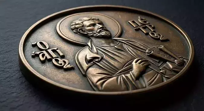 Saint Peter Bas Relief Medallion  CNC and Jewelry Casting
