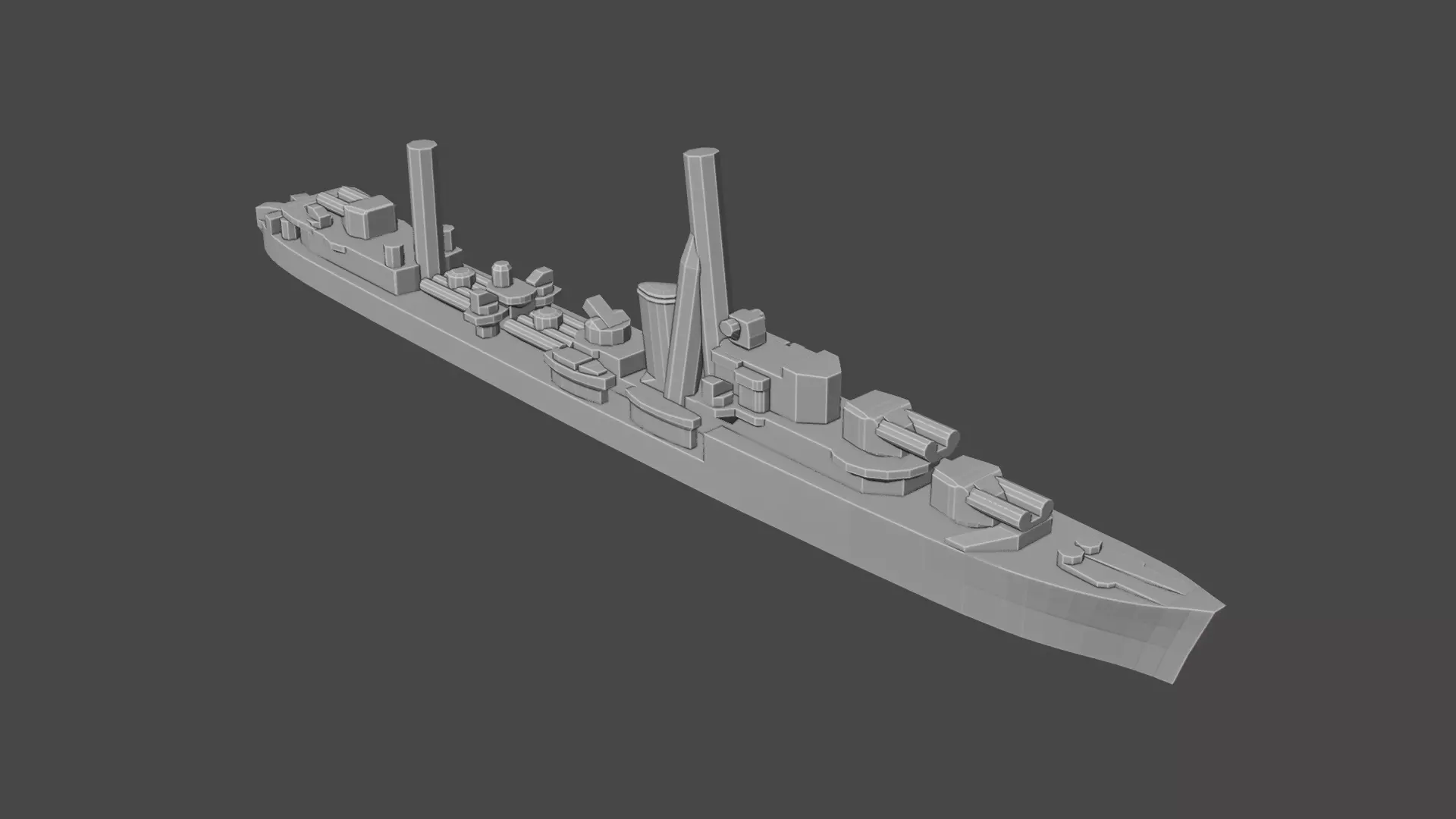 British L Class Destroyer Warship 3D print model