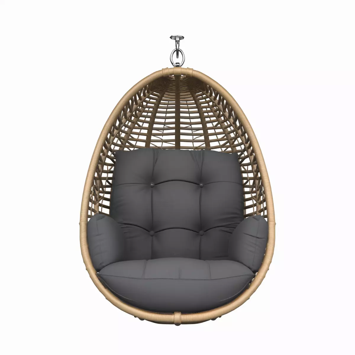 Large Hanging Rattan Egg Chair 3D Model Turnaround 3D model