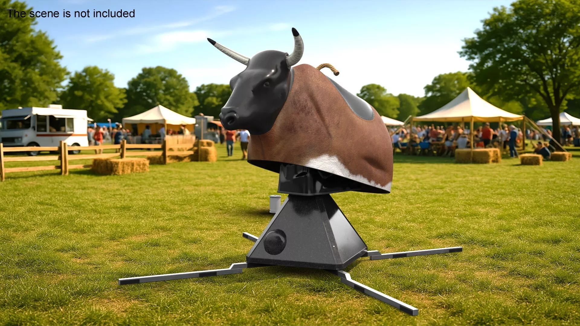 Mechanical Rodeo Bull with Steel Stabilizer Case Rigged for Maya 3D model