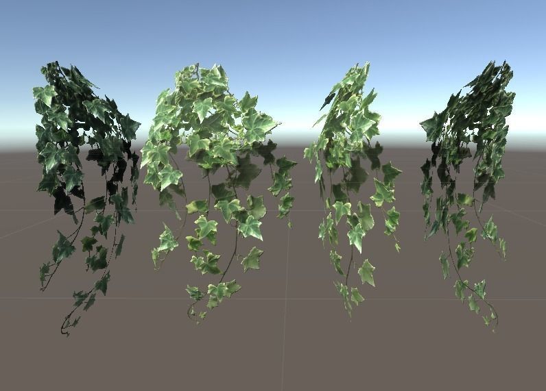Ivy Clumps with Levels of Detail Low-poly 3D model_2