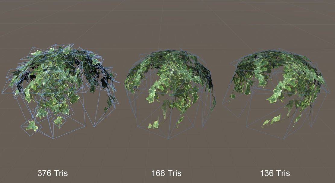 Ivy Clumps with Levels of Detail Low-poly 3D model_4