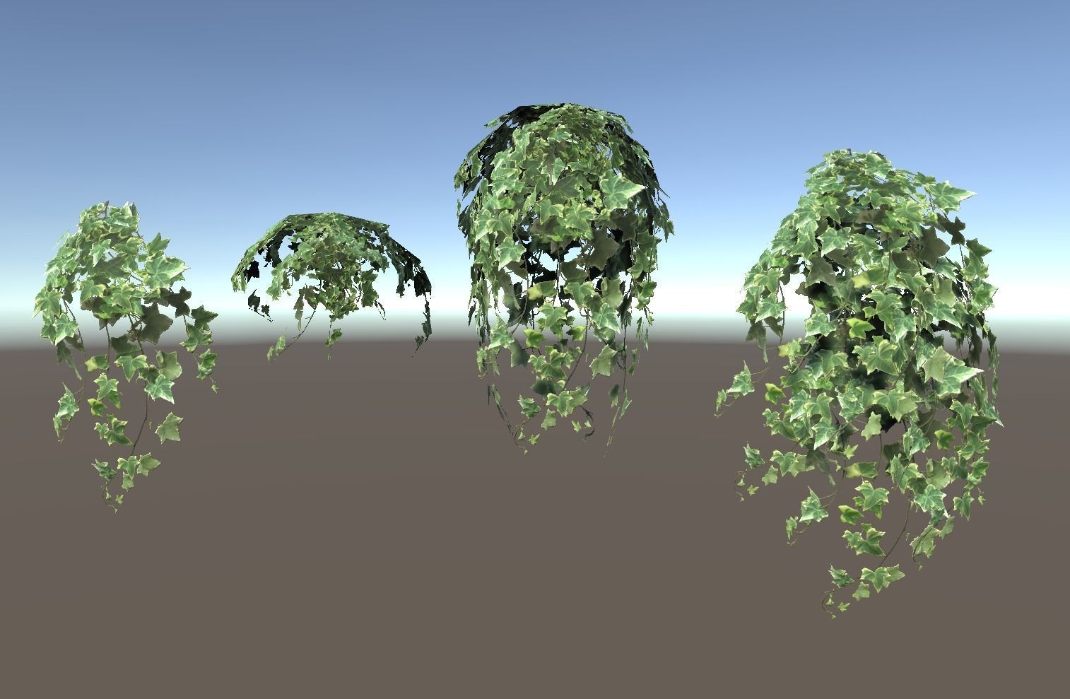 Ivy Clumps with Levels of Detail Low-poly 3D model_0