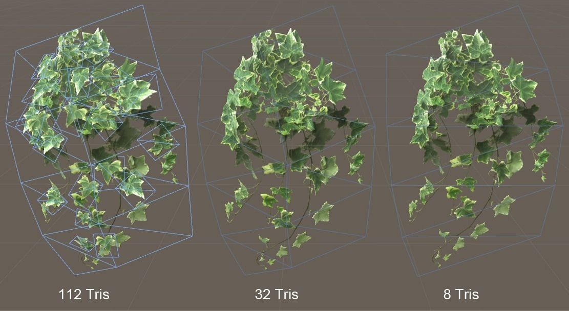 Ivy Clumps with Levels of Detail Low-poly 3D model_1