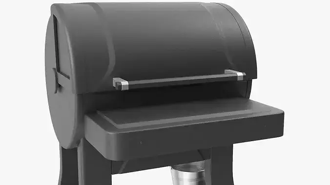 Professional Outdoor BBQ Grill with Vegetables on Sticks 3D model 6