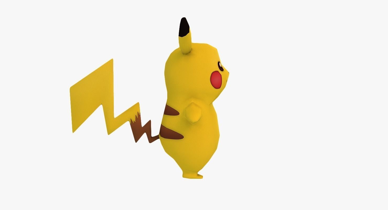 Low poly Pikachu pokemon Low-poly 3D model_6