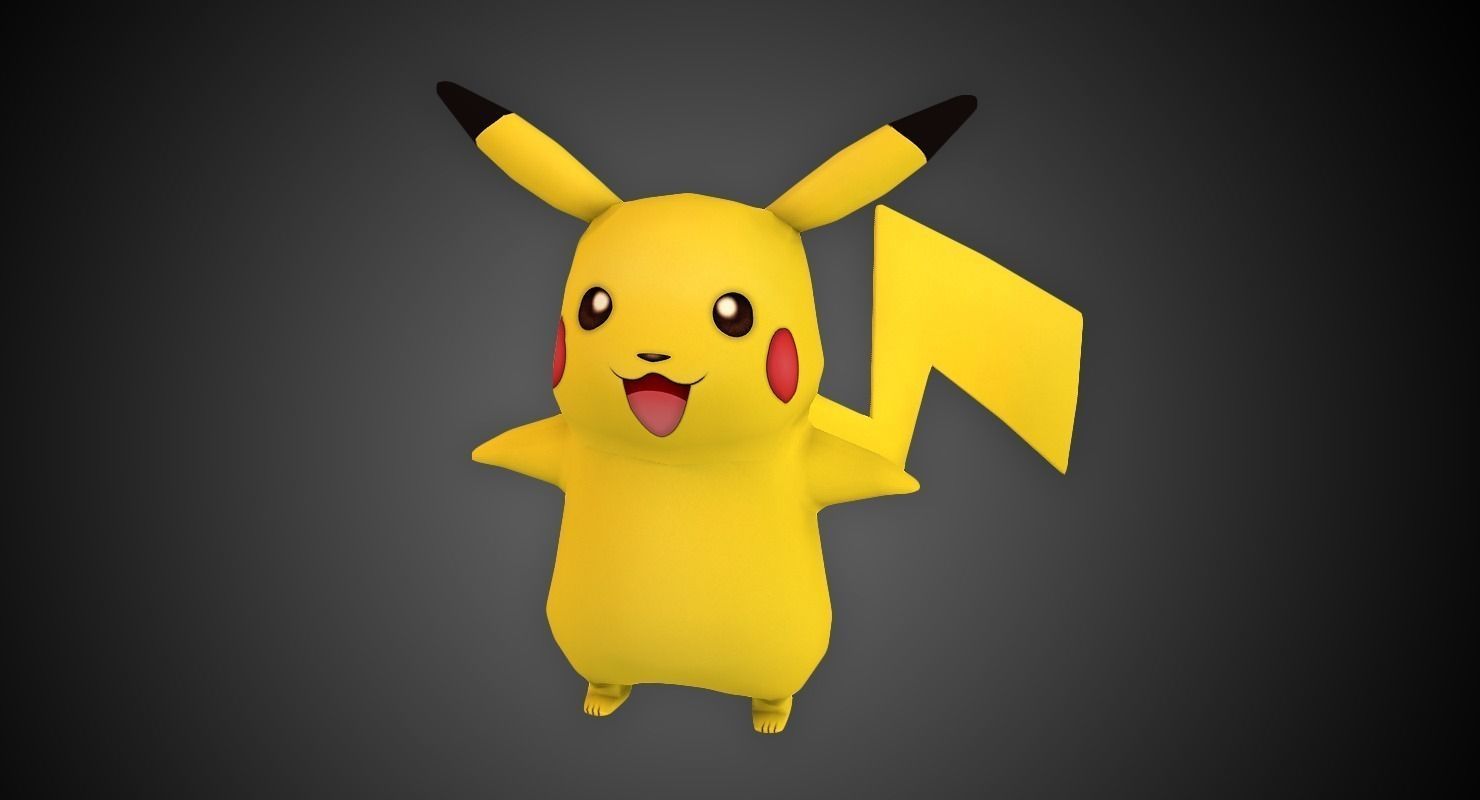 Low poly Pikachu pokemon Low-poly 3D model_0