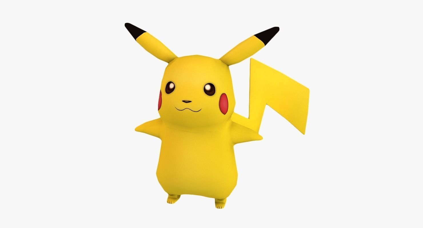 Low poly Pikachu pokemon Low-poly 3D model_2