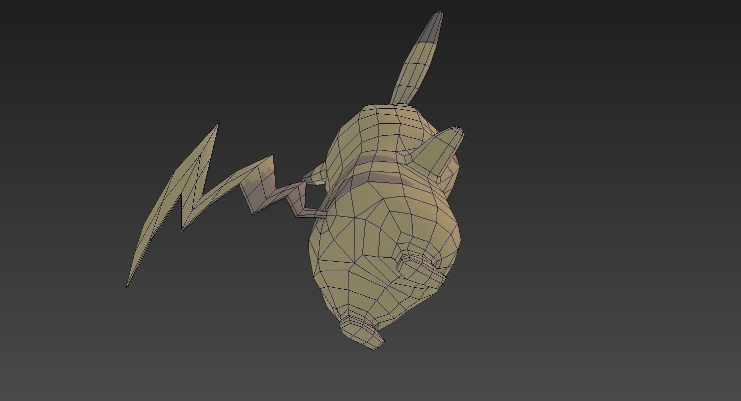 Low poly Pikachu pokemon Low-poly 3D model_12