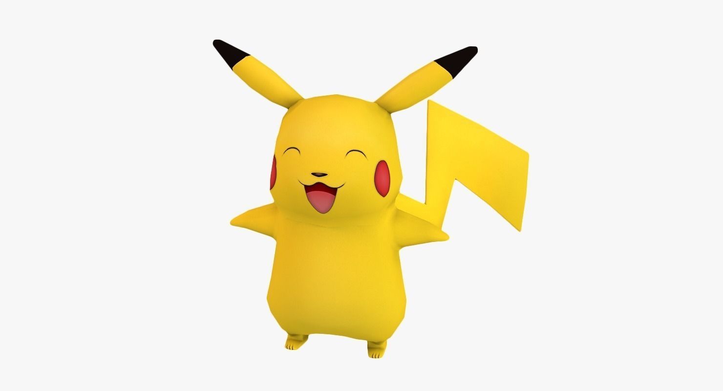 Low poly Pikachu pokemon Low-poly 3D model_3