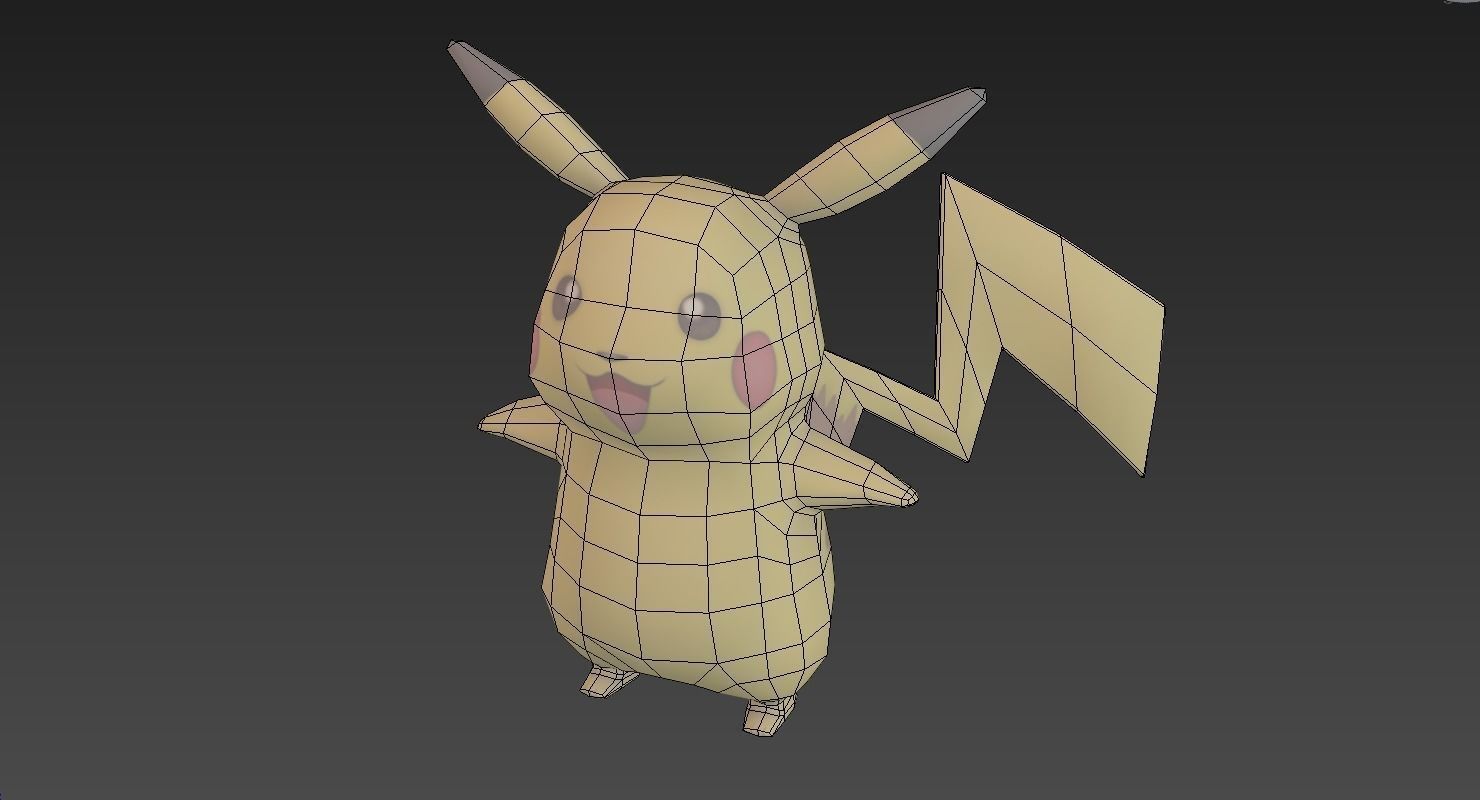 Low poly Pikachu pokemon Low-poly 3D model_13