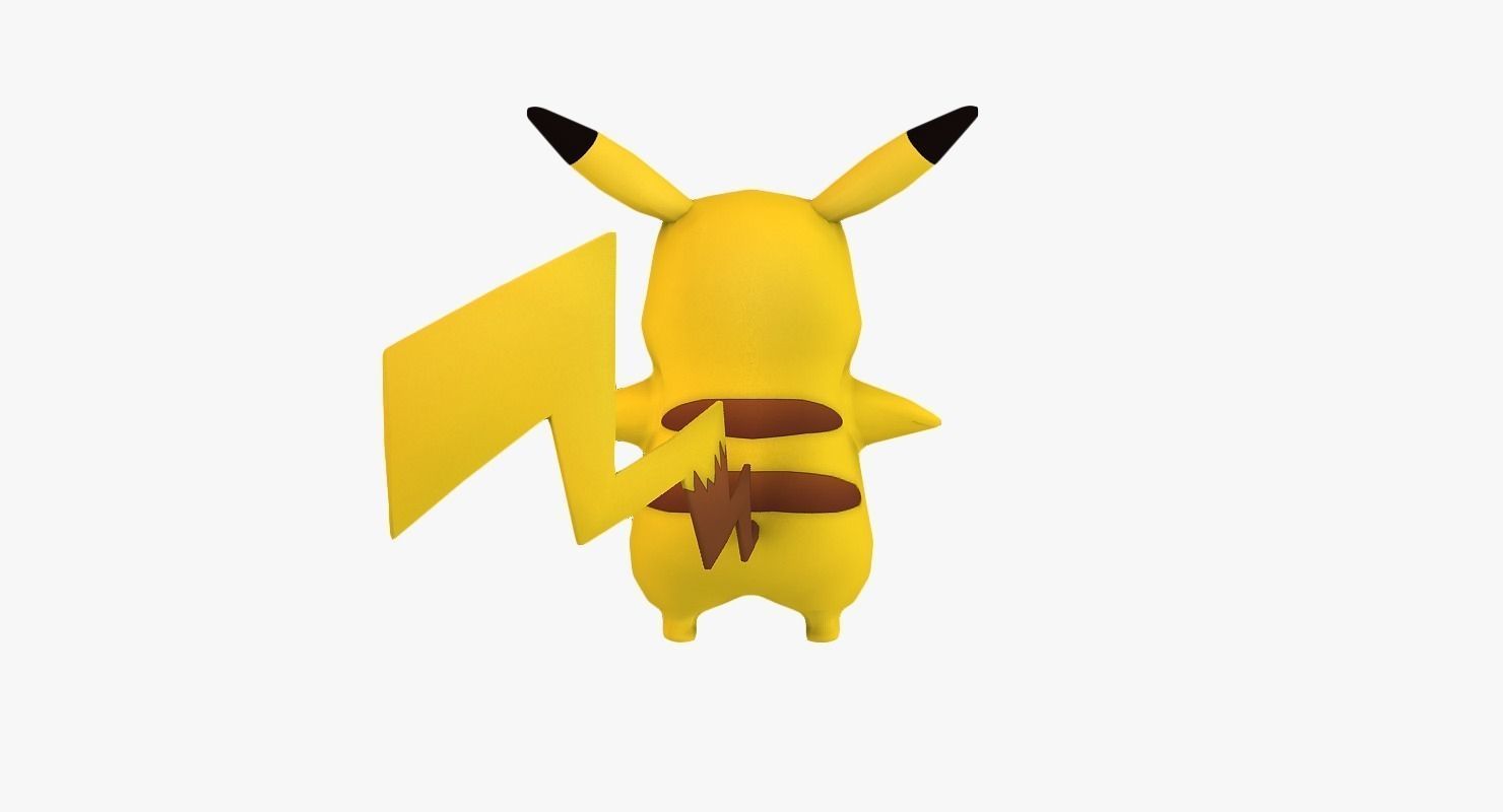 Low poly Pikachu pokemon Low-poly 3D model_7