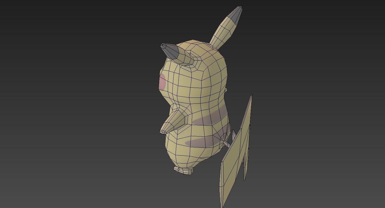Low poly Pikachu pokemon Low-poly 3D model_15