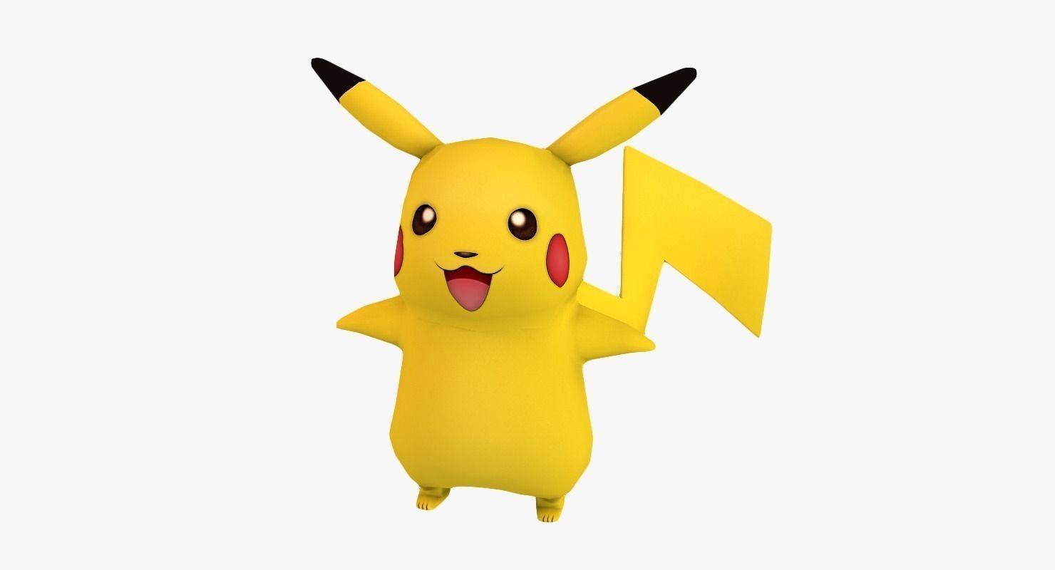 Low poly Pikachu pokemon Low-poly 3D model_1